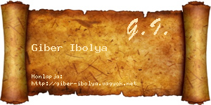 Giber Ibolya névjegykártya
